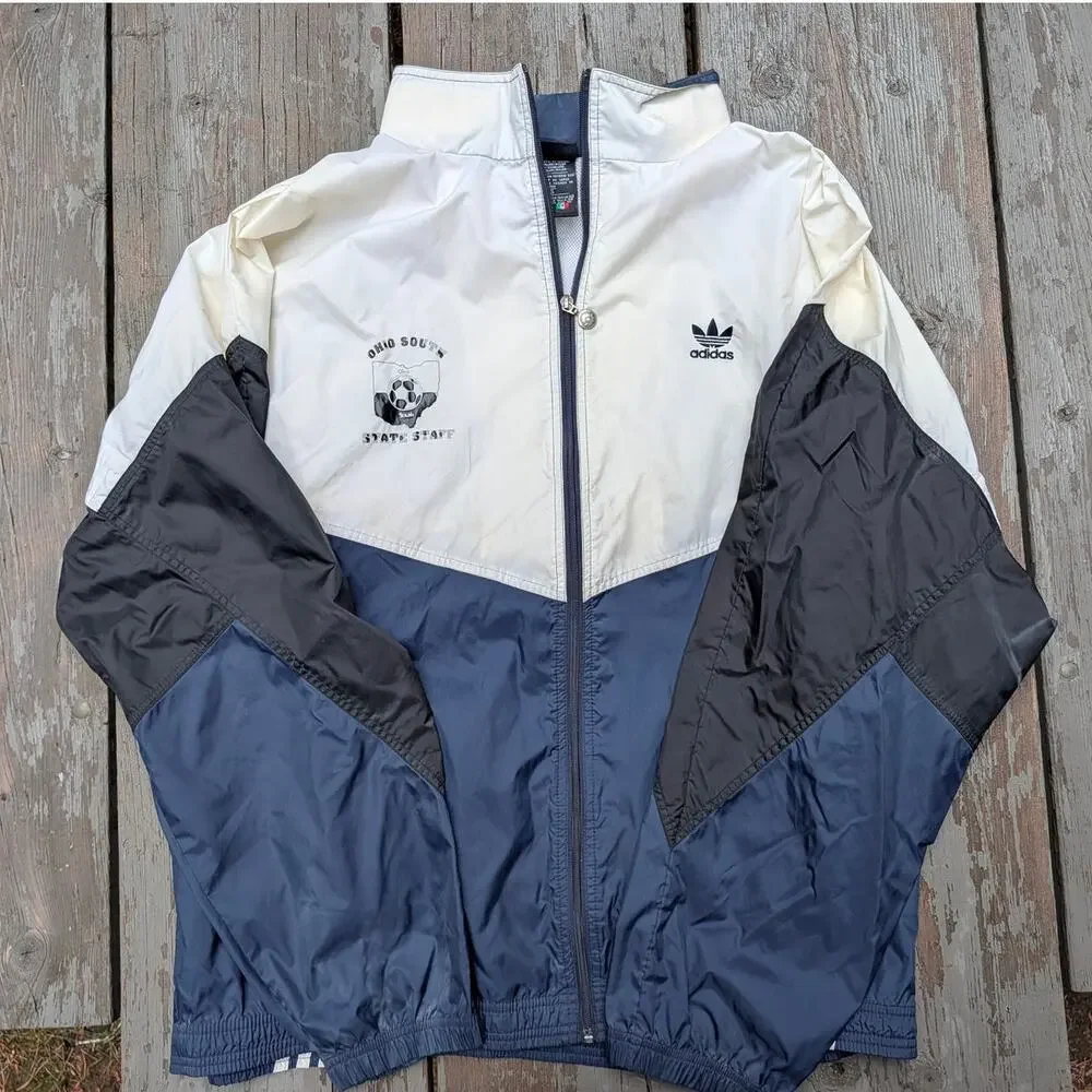 Vintage Adidas Trefoil Colorblock Track Jacket Mens XL Ohio Soccer 90s Retro